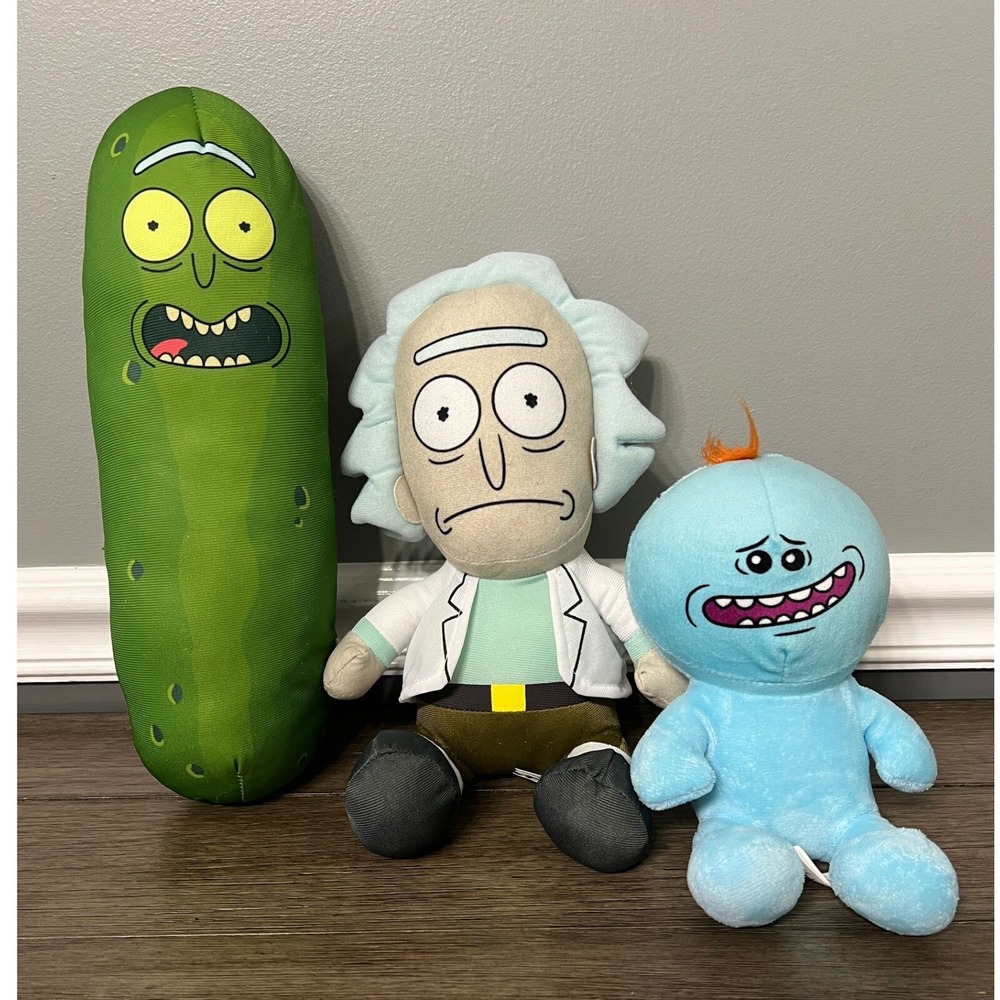 Rick and Morty Plush Set Pickle Rick, Rick Sanchez, Mr Meeseeks Kids‎